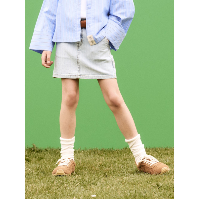 NAME IT KIDS Amelia Kort Denim Nederdel - Light Blue Denim