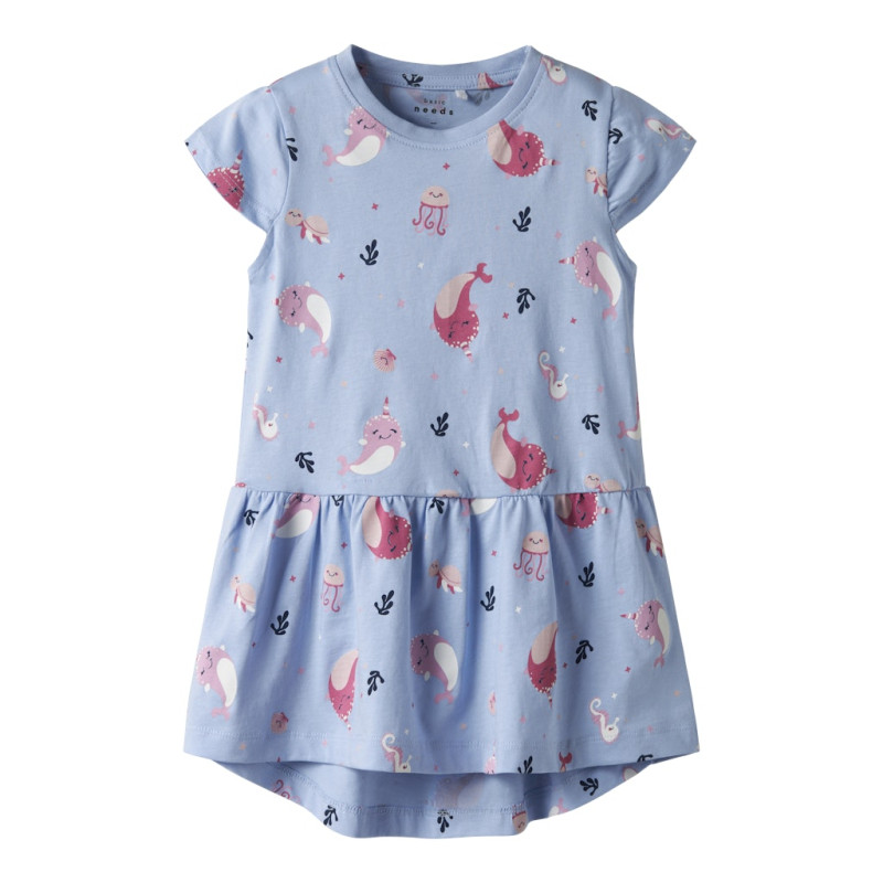 NAME IT MINI Vigga Capsl Kjole - Chambray Blue / Whales