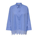ONLY Graces Tulum Broderet Skjorte - Blue Bonnet