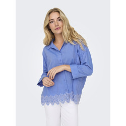ONLY Graces Tulum Broderet Skjorte - Blue Bonnet