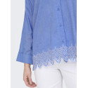 ONLY Graces Tulum Broderet Skjorte - Blue Bonnet