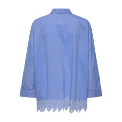 ONLY Graces Tulum Broderet Skjorte - Blue Bonnet