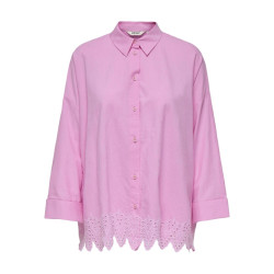 ONLY Graces Tulum Broderet Skjorte - Fuchsia Pink