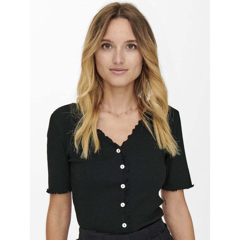 ONLY Laila Top Med Knapper - Sort