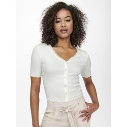 ONLY Laila Top Med Knapper - Cloud Dancer