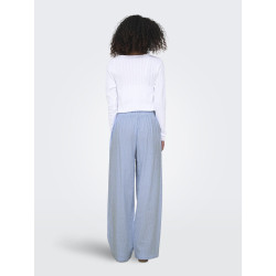 ONLY Augusta Bukser - Cloud Dancer / Blue Stripes