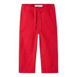 NAME IT MINI Falinnen Hør Bukser - Chinese Red