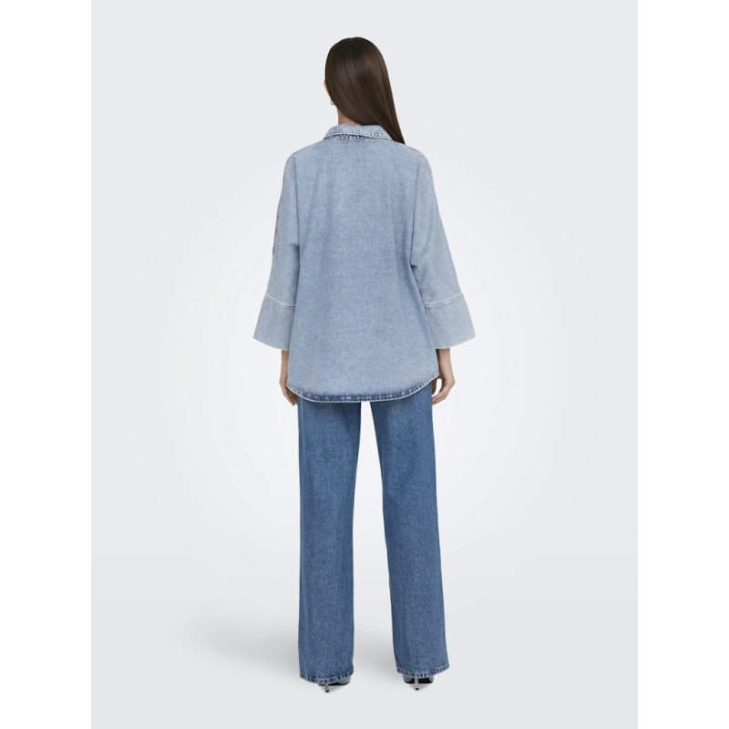 ONLY Grace Sløjfe Denim Skjorte - Light Blue Denim