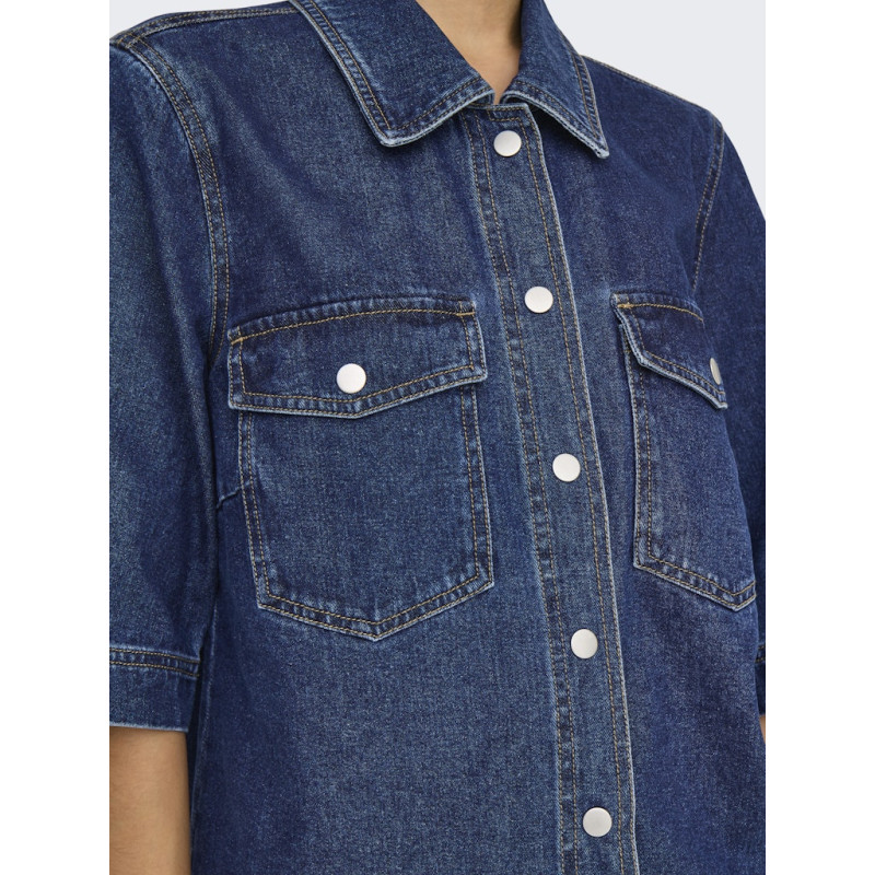 ONLY Belle Denim Skjorte - Dark Blue Denim