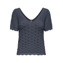 ONLY Becca S/S V-Hals Strik Top - Ombre Blue