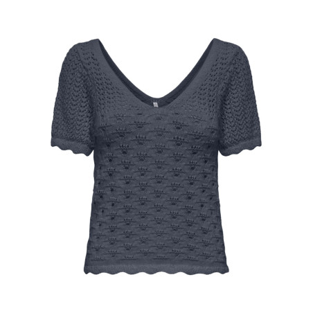 ONLY Becca S/S V-Hals Strik Top - Ombre Blue