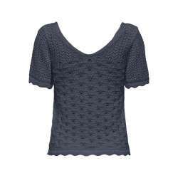 ONLY Becca S/S V-Hals Strik Top - Ombre Blue