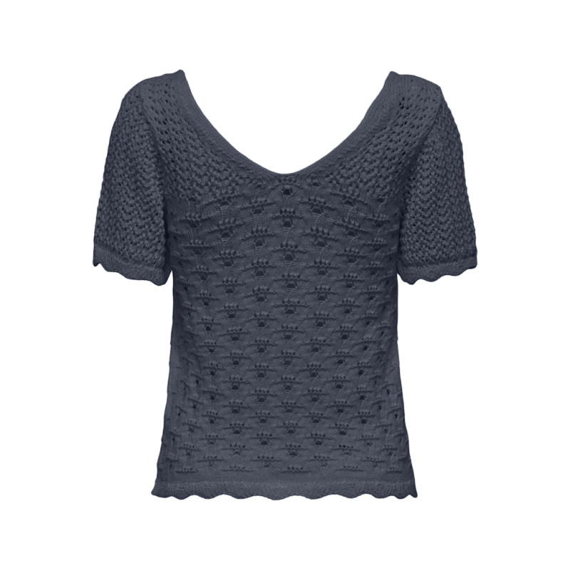 ONLY Becca S/S V-Hals Strik Top - Ombre Blue