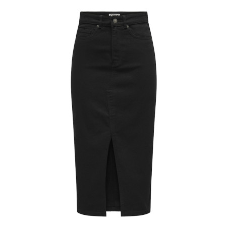 ONLY Siri Front Slids Denim Nederdel - Black Denim