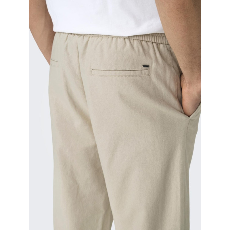 ONLY & SONS Linus Hør Bukser - Silver Linning