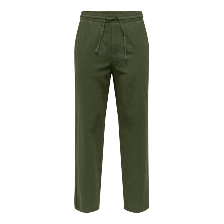 ONLY & SONS Linus Hør Bukser - Olive Night