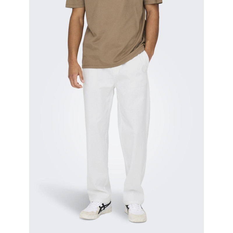 ONLY & SONS Linus Hør Bukser - Bright White