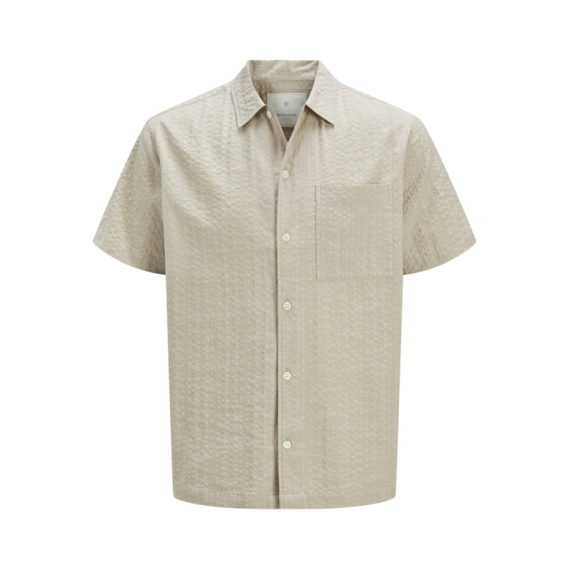 JACK & JONES PREMIUM Ceaston Seersucker Skjorte - Silver Lining
