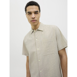 JACK & JONES PREMIUM Ceaston Seersucker Skjorte - Silver Lining