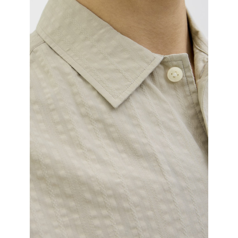 JACK & JONES PREMIUM Ceaston Seersucker Skjorte - Silver Lining