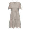 JDY Carla Cathinka Broderi Kjole - Chateau Gray