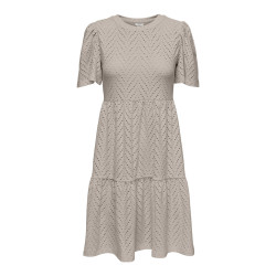 JDY Carla Cathinka Broderi Kjole - Chateau Gray