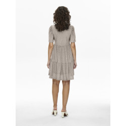 JDY Carla Cathinka Broderi Kjole - Chateau Gray