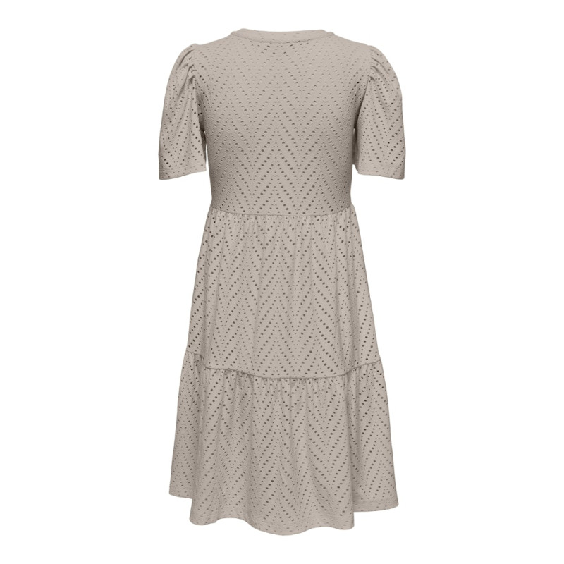 JDY Carla Cathinka Broderi Kjole - Chateau Gray