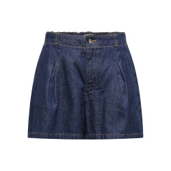 ONLY Ellis Plisserede Denim Shorts - Dark Blue Denim