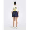ONLY Ellis Plisserede Denim Shorts - Dark Blue Denim