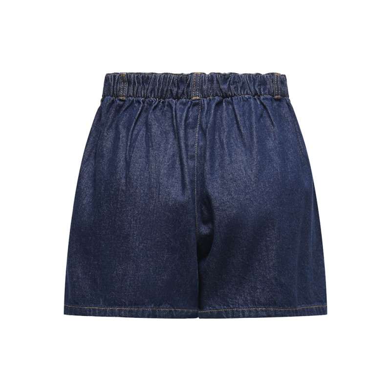 ONLY Ellis Plisserede Denim Shorts - Dark Blue Denim
