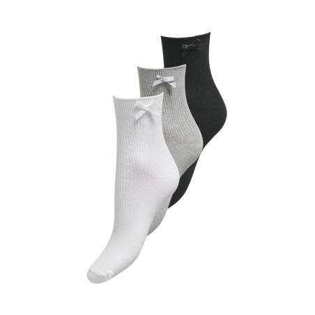 ONLY Asta 3-Pak Strømper Med Sløjfer - Bright White