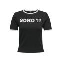 ONLY Nina Life Kontrast T-Shirt - Sort