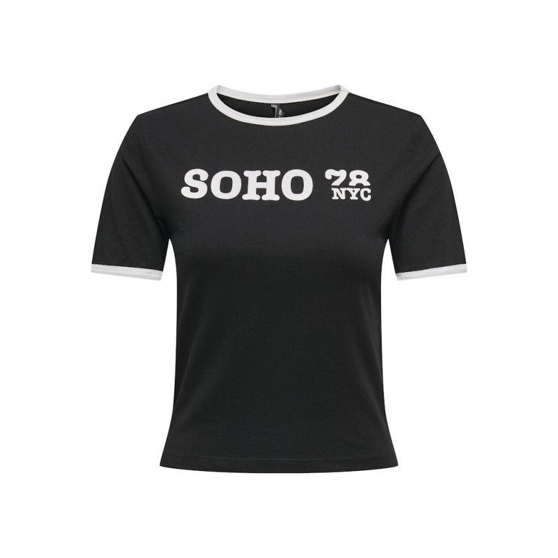 ONLY Nina Life Kontrast T-Shirt - Sort