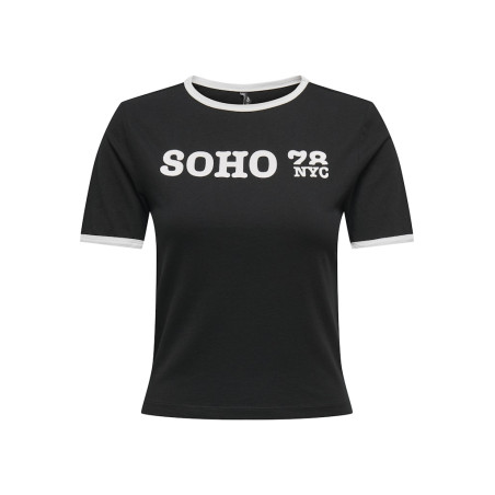 ONLY Nina Life Kontrast T-Shirt - Sort