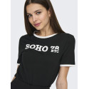 ONLY Nina Life Kontrast T-Shirt - Sort