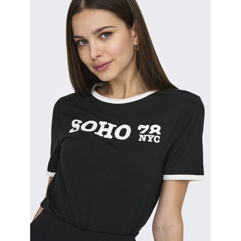 ONLY Nina Life Kontrast T-Shirt - Sort
