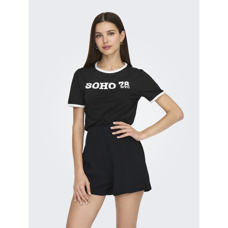 ONLY Nina Life Kontrast T-Shirt - Sort