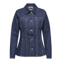 ONLY Elle Figursyet Denimjakke - Dark Blue Denim