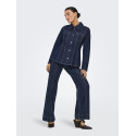 ONLY Elle Figursyet Denimjakke - Dark Blue Denim