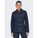 ONLY Elle Figursyet Denimjakke - Dark Blue Denim