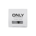 ONLY Diana 2-Pak Strømper Med Broderede Hjerter - Dark Grey Melange