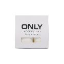ONLY Diana 2-Pak Strømper Med Broderede Hjerter - Cloud Dancer