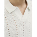 JACK & JONES JUNIOR Paros Easter Crochet Strik Polo - Sea Salt