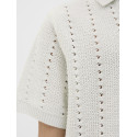 JACK & JONES JUNIOR Paros Easter Crochet Strik Polo - Sea Salt