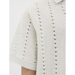 JACK & JONES JUNIOR Paros Easter Crochet Strik Polo - Sea Salt