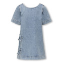 KIDS ONLY Gigi Denim Kjole Med Sløjfer - Light Blue Denim