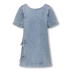 KIDS ONLY Gigi Denim Kjole Med Sløjfer - Light Blue Denim