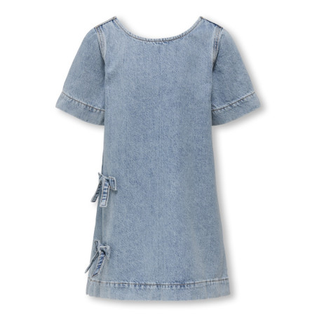 KIDS ONLY Gigi Denim Kjole Med Sløjfer - Light Blue Denim