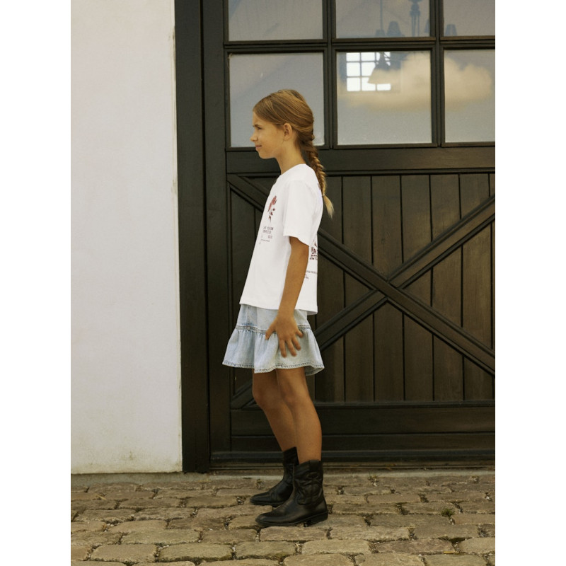 NAME IT KIDS Hominu T-shirt - Bright White / Wild Heart